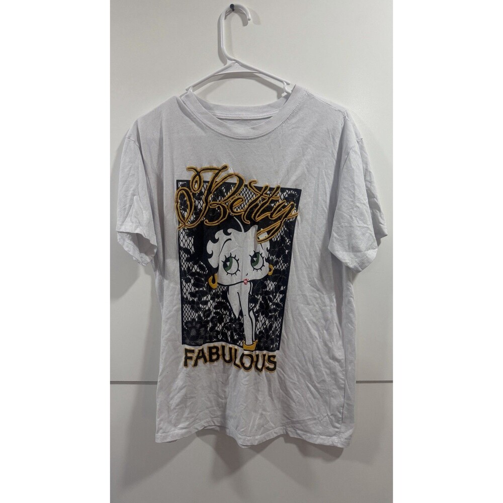 Fleischer Studios Betty Fabulous Shirt White Embroidered Name Adult Size L